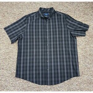 Men’s plaid Classic Fit 2XL Button Up Collared Short Sleeve Shirt Button down
